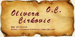 Olivera Ćirković vizit kartica